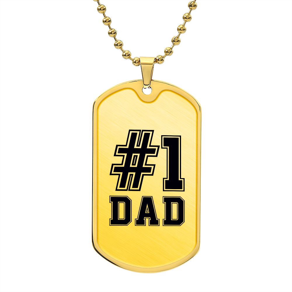 #1 DAD - DOG TAG - (Engrave) - Give Smiles Away