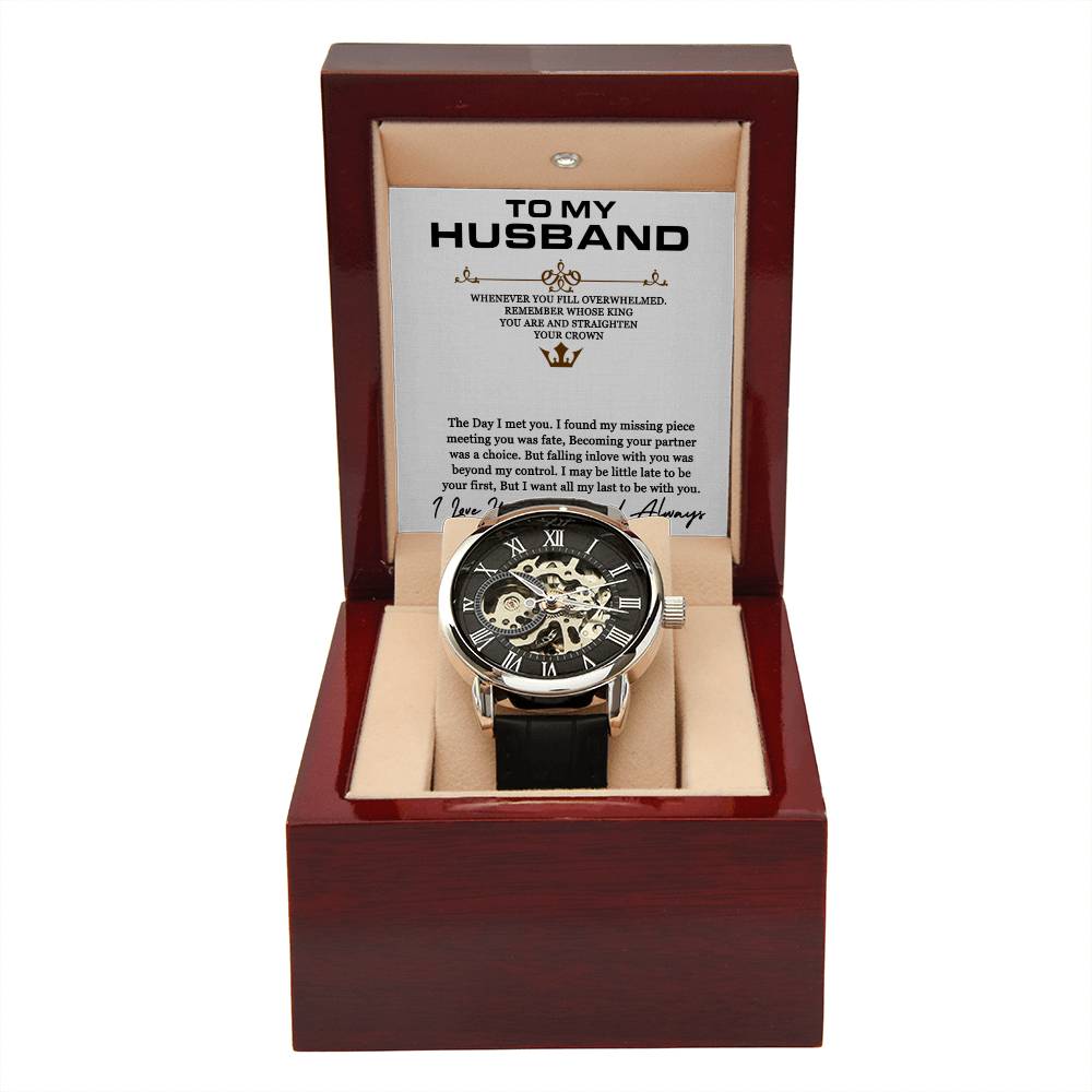 To My Husband  - Openwork Watch - Give Smiles Away