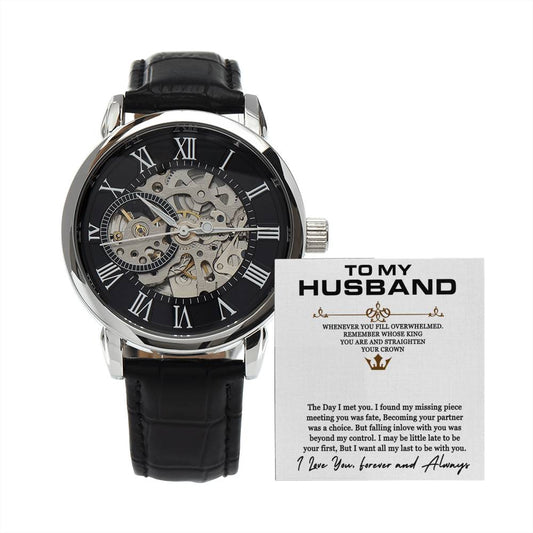 To My Husband  - Openwork Watch - Give Smiles Away