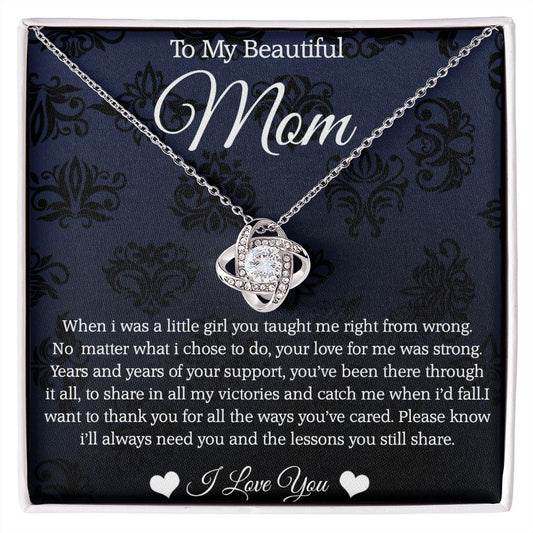 Beautiful Mom Love Knot Necklace - Give Smiles Away