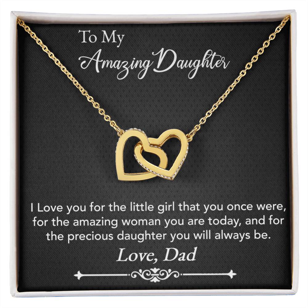 Amazing Daughter Interlocking Hearts Necklace - Give Smiles Away