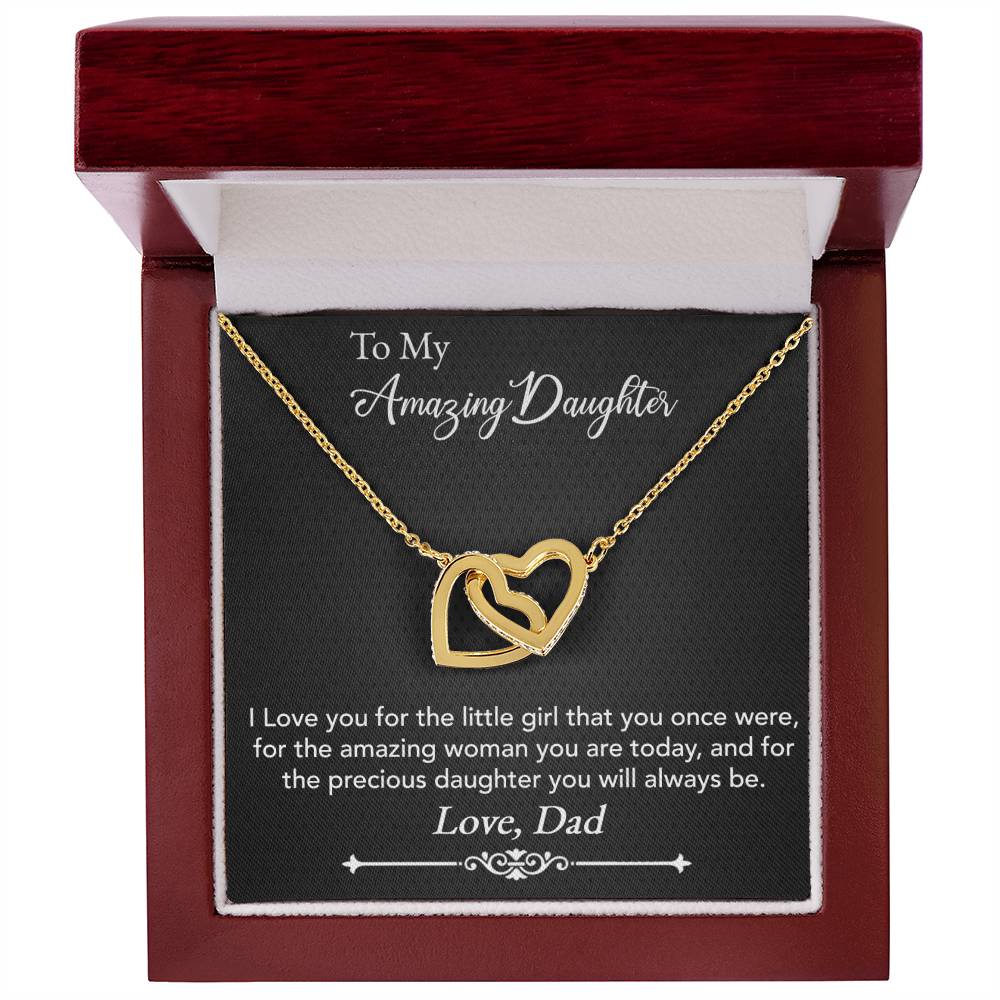 Amazing Daughter Interlocking Hearts Necklace - Give Smiles Away