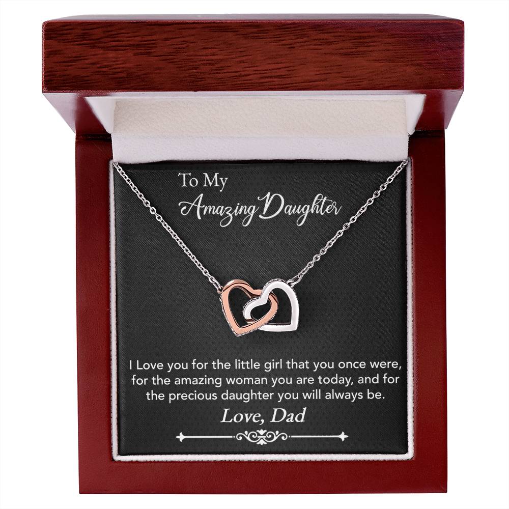 Amazing Daughter Interlocking Hearts Necklace - Give Smiles Away