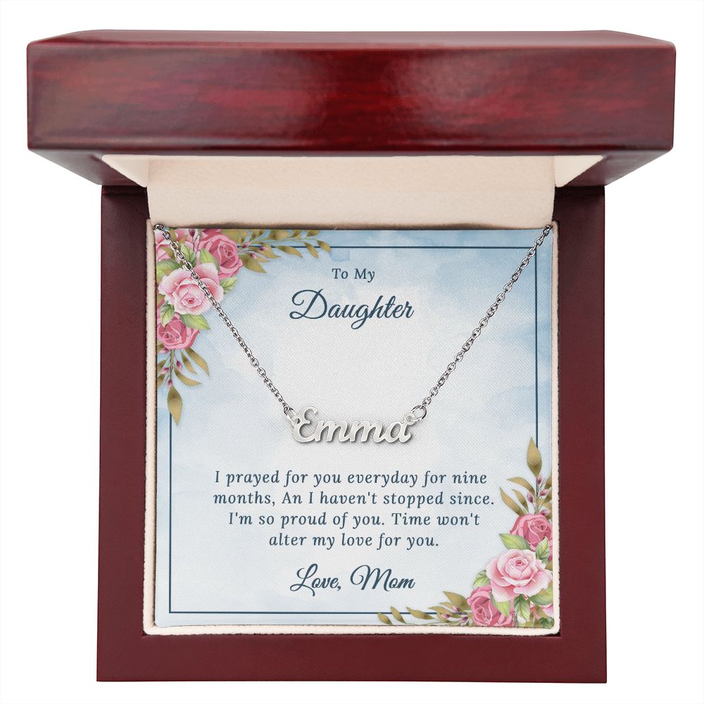 I Prayed For Nine Months - Personalized Name Necklace - Give Smiles Away