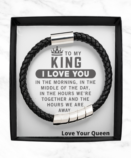 To My King - Black Men's Bracelet - Give Smiles Away