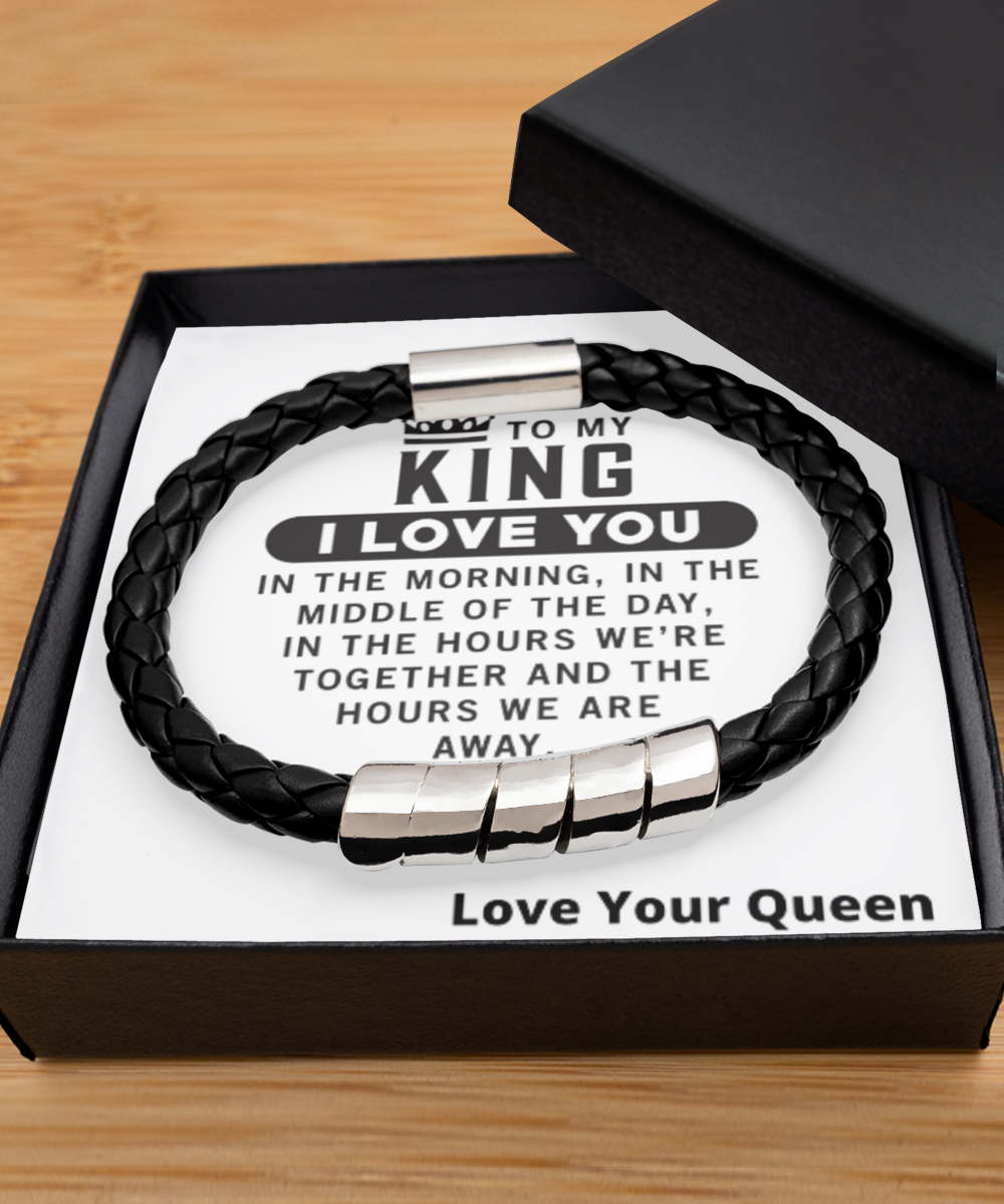 To My King - Black Men's Bracelet - Give Smiles Away